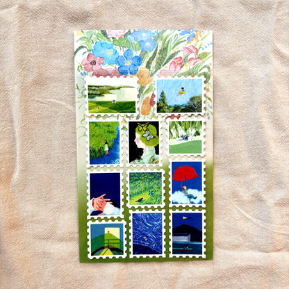 “𝓑𝓵𝓾𝓮” Vintage Oil Stamp Stickers