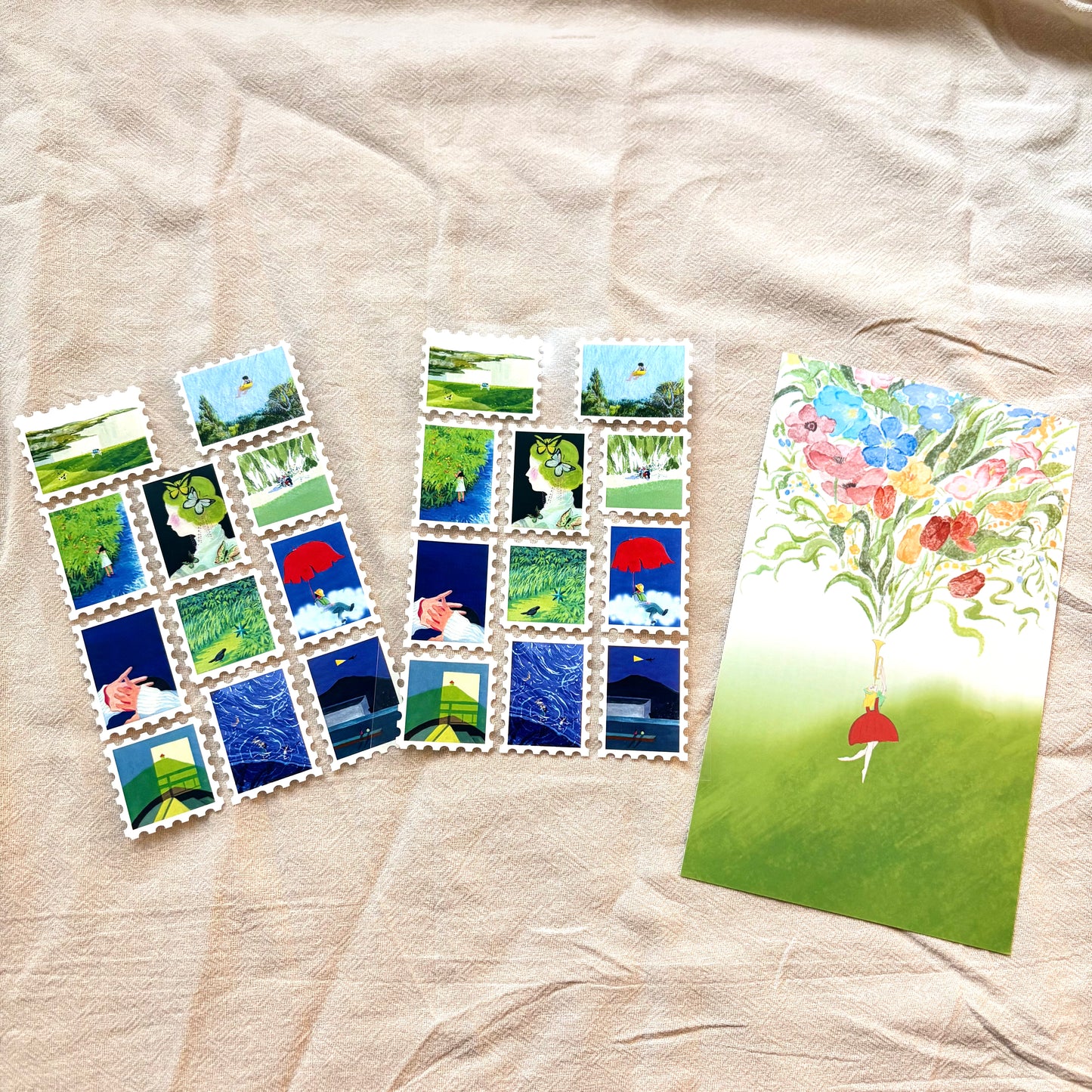 “𝓑𝓵𝓾𝓮” Vintage Oil Stamp Stickers