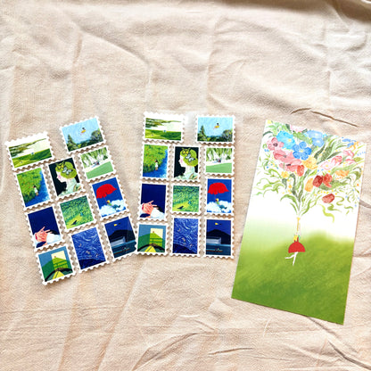 “𝓑𝓵𝓾𝓮” Vintage Oil Stamp Stickers