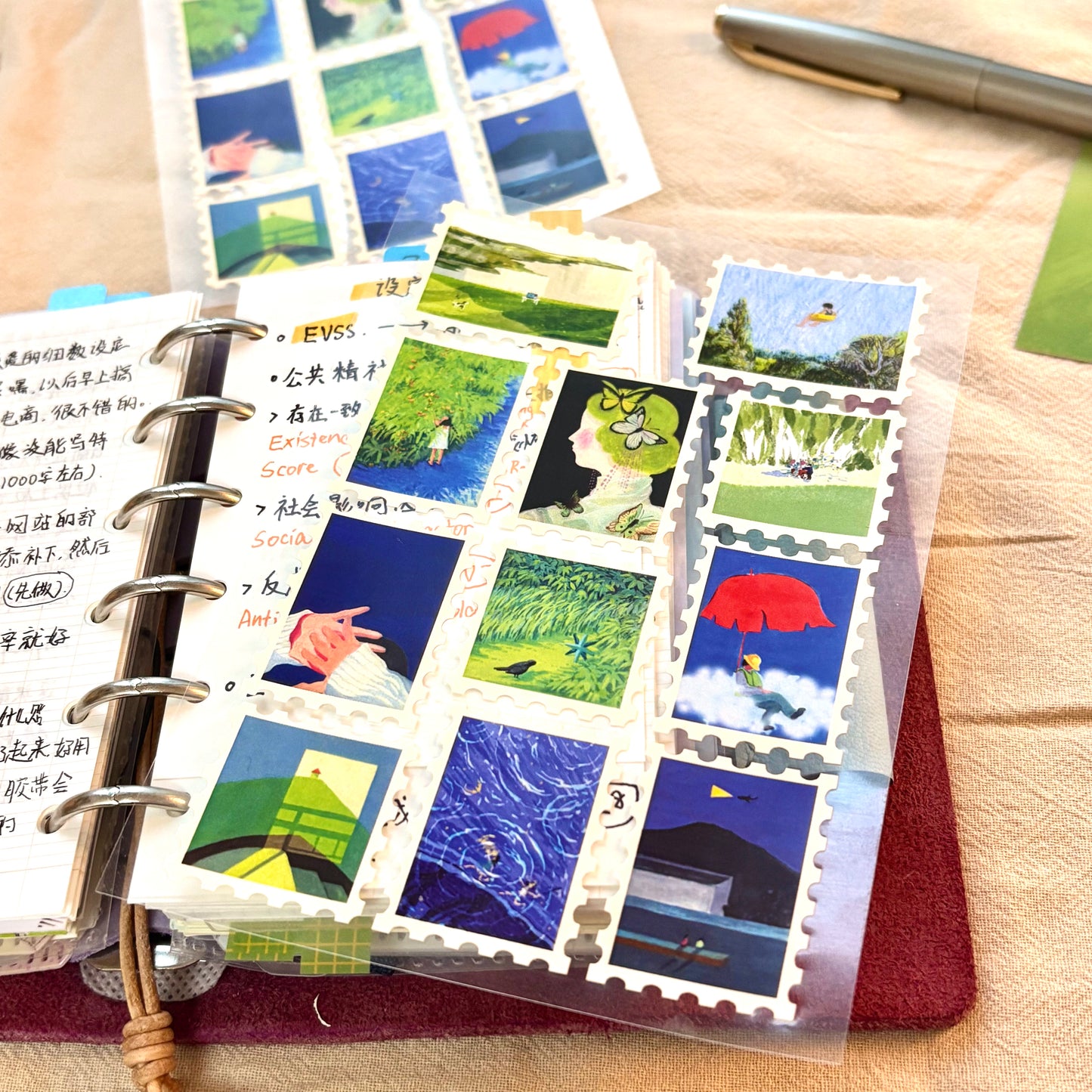 “𝓑𝓵𝓾𝓮” Vintage Oil Stamp Stickers