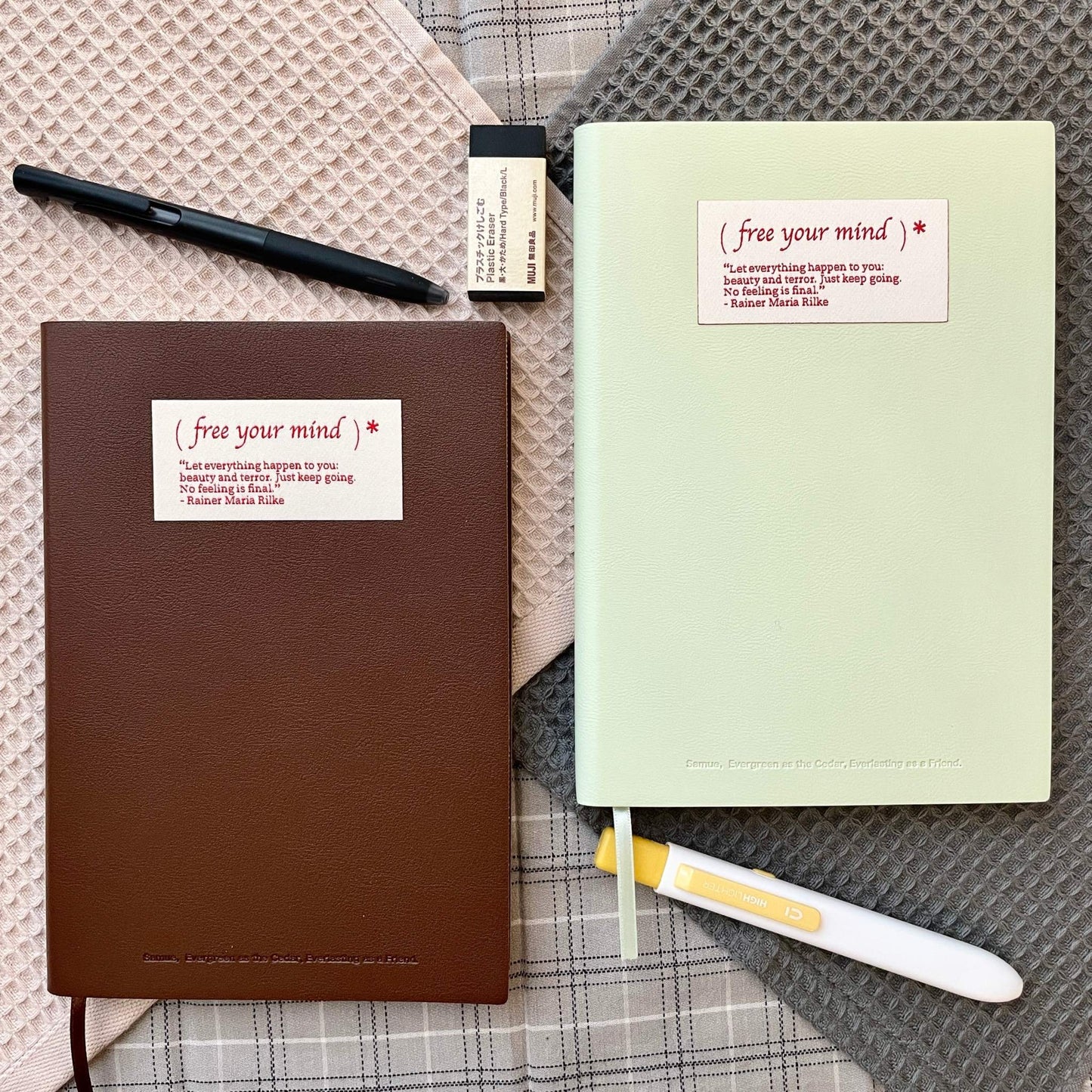 A5 Soft Leather Cover Journal-Free Your Mind Handmade Vintage Notebook