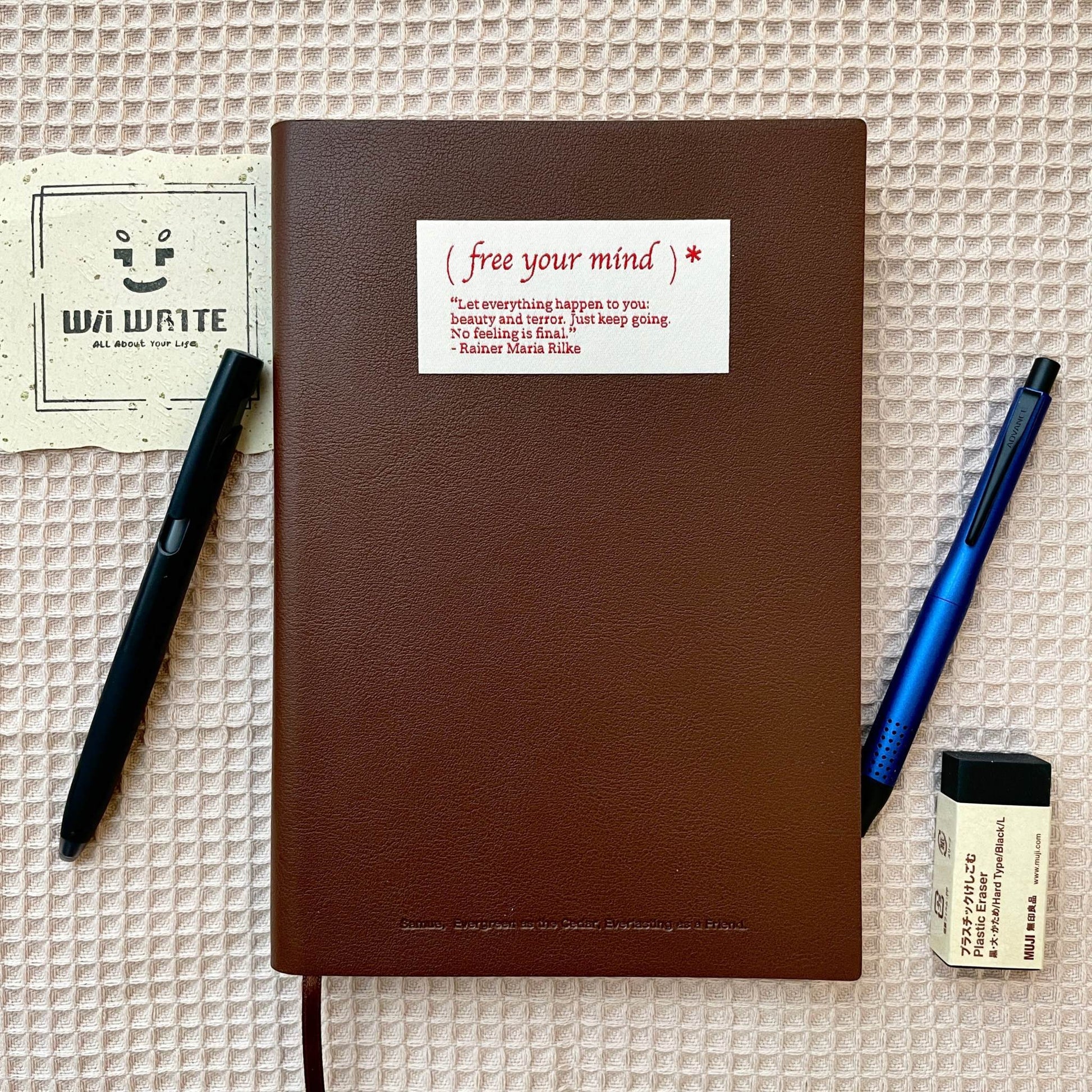 A5 Soft Leather Cover Journal-Free Your Mind Handmade Vintage Notebook