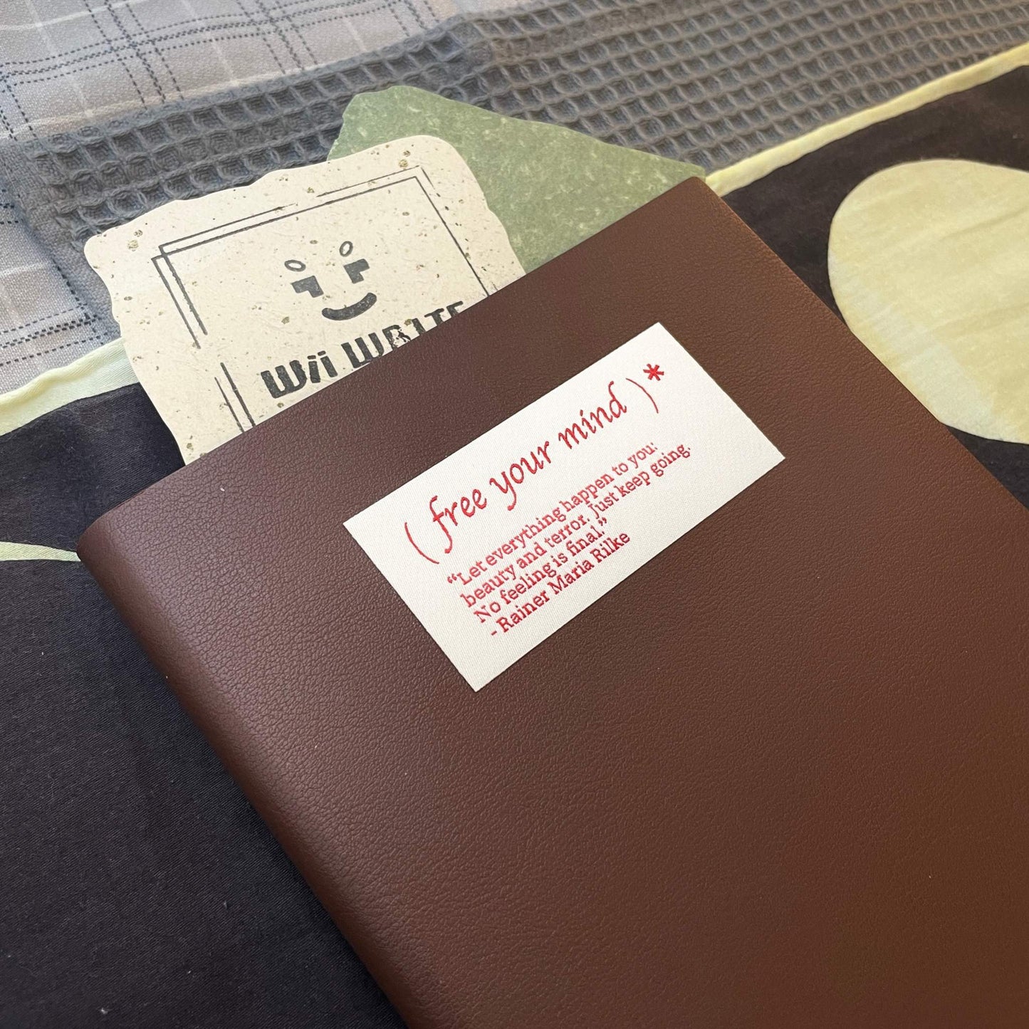 A5 Soft Leather Cover Journal-Free Your Mind Handmade Vintage Notebook